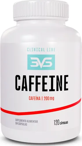 Frasco Cafeína 100% Pura 200 mg 3VS Nutrition 120 cápsulas