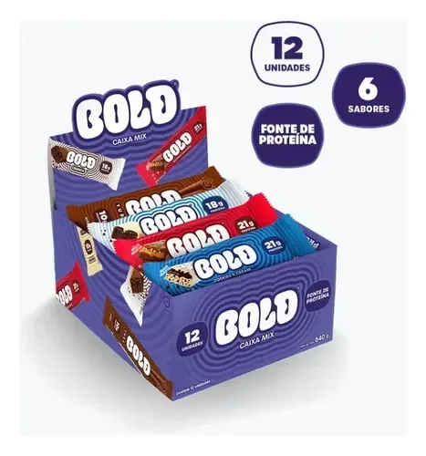 Caixa de barras de proteína Bold Snacks sabor mix