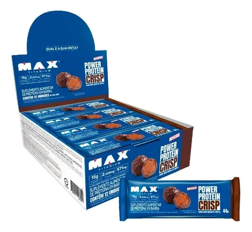 Caixa de barras Power Protein Crisp Max Titanium chocolate truffle