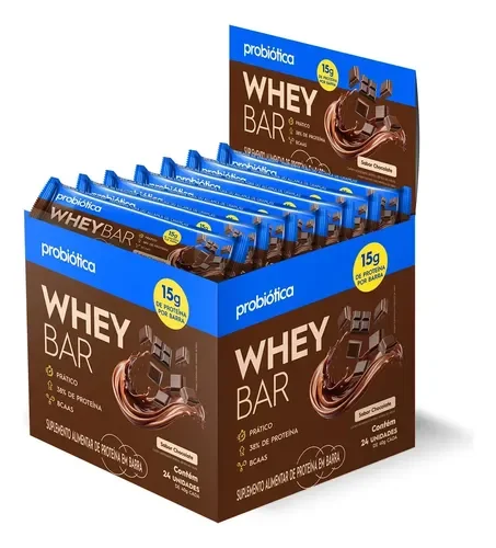 Caixa de barras de proteína Probiótica sabor chocolate 24 unidades