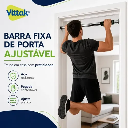 Barra fixa de porta Vittak prateada