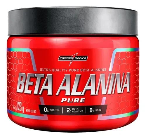 Pote vermelho da Beta-alanina Pure Integralmédica 123 g