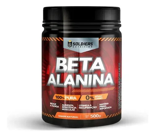 Pote preto e vermelho da Beta-alanina Soldiers Nutrition 500 g