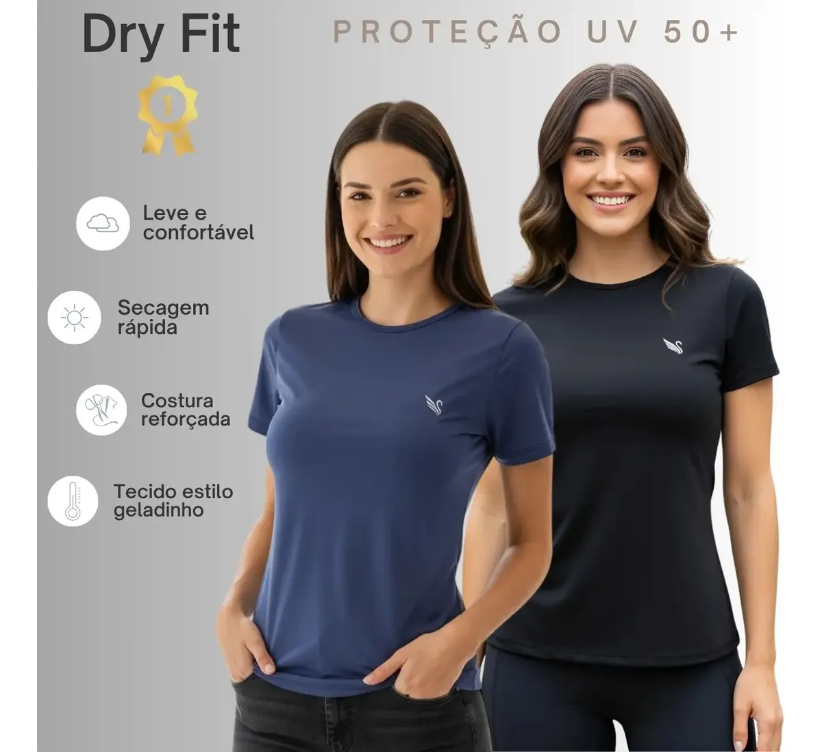 Kit 2 camisetas dri-fit femininas Mailo's para academia