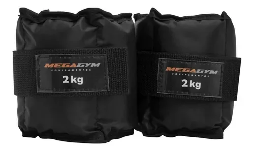 Par de caneleiras MegaGym pretas 2 kg