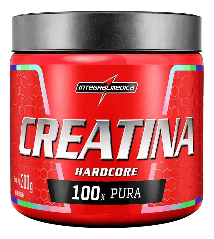 Pote vermelho da Creatina Integralmédica Hardcore 100% pura, 300 g