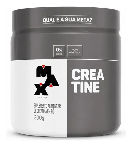 Pote de creatina Max Titanium de 300 g sem sabor