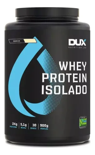 Pote de Whey Protein Isolado Dux Nutrition 900 g sabor baunilha