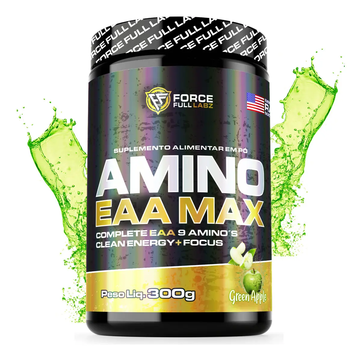 Pote EAA9 Force Full Labz 300 g sabor maçã verde