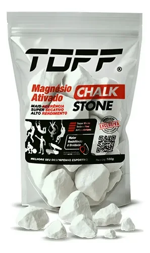 Saco transparente do TOFF Chalk Stone com pedras brancas de magnésio ativado, 100 g