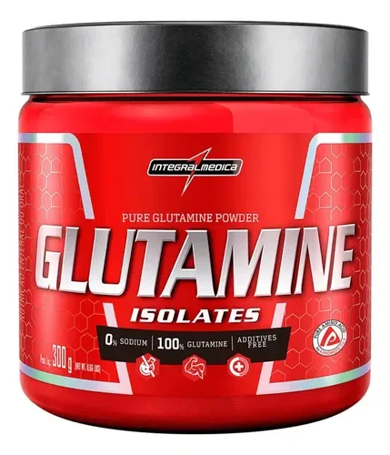 Pote vermelho da Glutamine Isolates Integralmédica 300 g