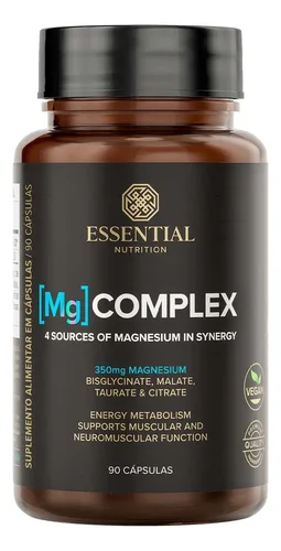 Pote de Essential Nutrition Mg Complex 90 cápsulas sem sabor