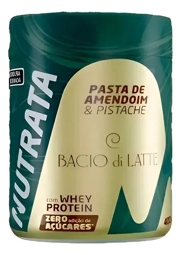 Pote de pasta de amendoim pistacchio com whey Bacio di Latte
