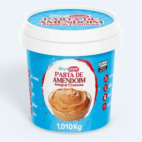 Pote de pasta de amendoim Manicrem integral 1 kg